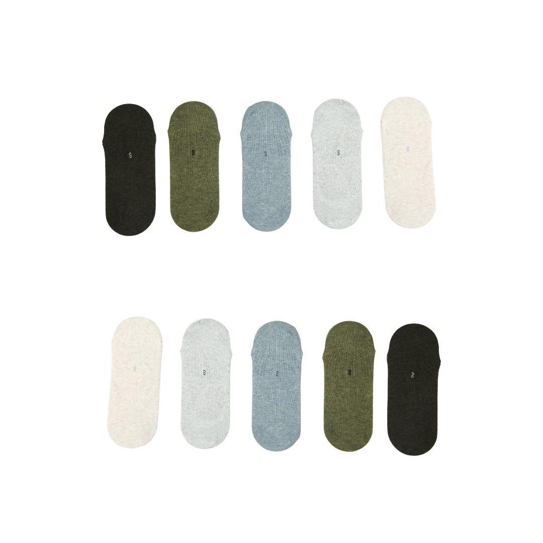 Rexy 10X Daily No Show Ankle Medium Non Slip Breathable Multi Colour Socks