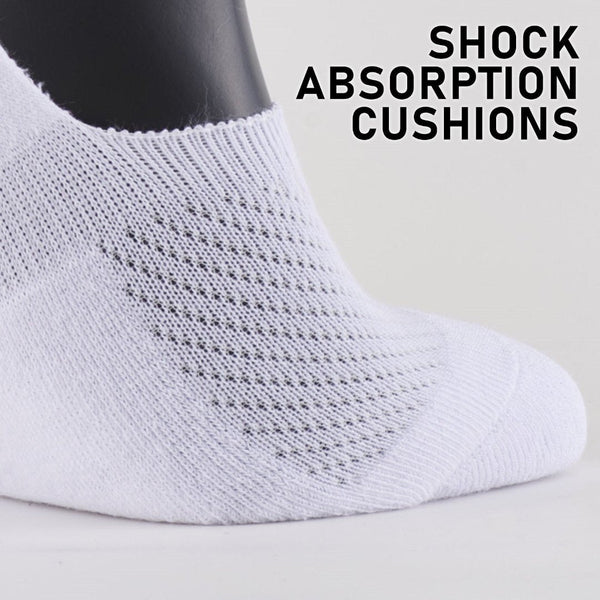 Rexy 12X Cushion No Show Ankle Medium Non Slip Breathable White Socks
