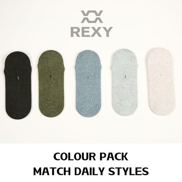 Rexy 15X Daily No Show Ankle Medium Non Slip Breathable Multi Colour Socks