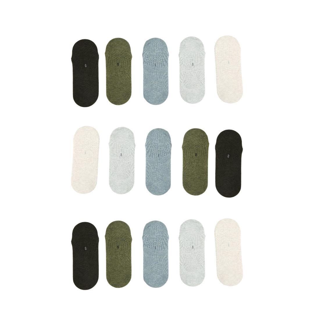 Rexy 15X Small Daily No Show Sock Multi Colour Ankle Non Slip Breath Socks