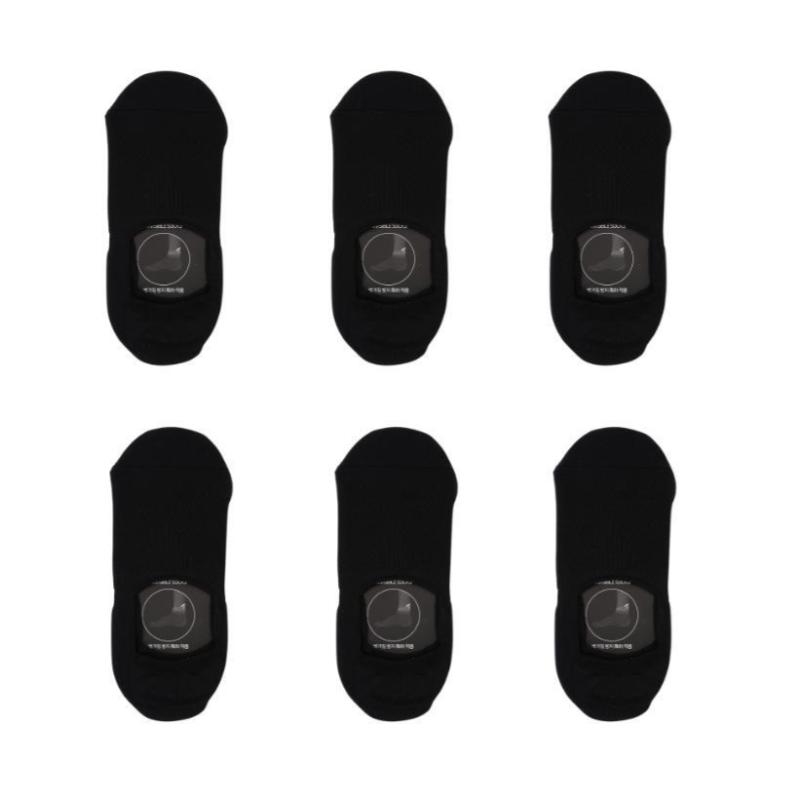 Rexy 6X Cushion No Show Ankle Small Non Slip Breathable Black Socks