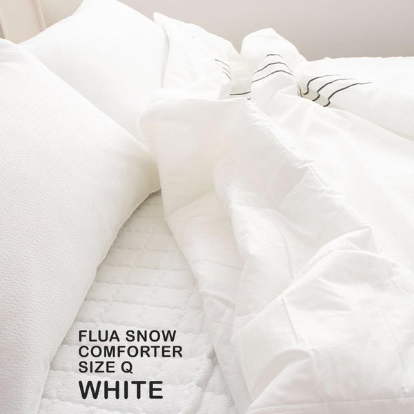 Saesom Flua Snow Comforter Set Double Cool Quilt Bedspread White Double Bed Comforters