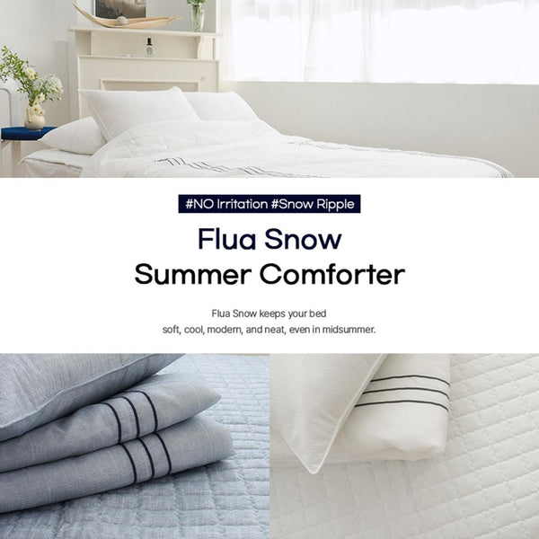 Saesom Flua Snow Comforter Set Double Cool Quilt Bedspread White Double Bed Comforters