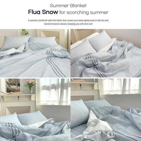 Saesom Flua Snow Comforter Set Double Cool Quilt Bedspread White Double Bed Comforters