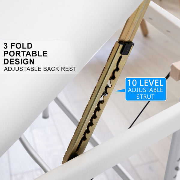 Aluminium Beauty Massage Table Bed 3 Fold 70Cm White Massage Tables & Chairs