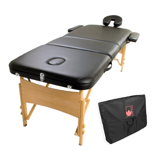 Massage Table Bed 3 Fold 70Cm Black Massage Tables & Chairs