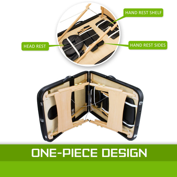 Massage Table Bed 3 Fold 70Cm Black Massage Tables & Chairs