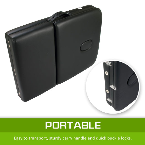 Massage Table Bed 3 Fold 70Cm Black Massage Tables & Chairs