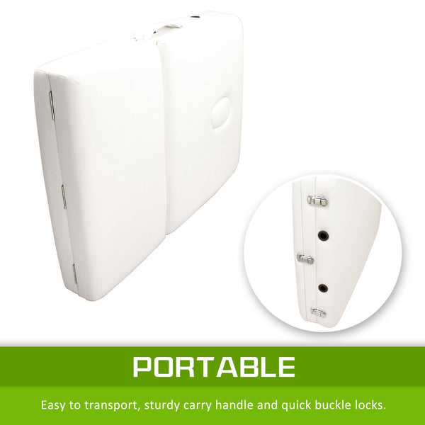 Beauty Massage Table Bed 3 Fold 70Cm White Massage Tables & Chairs