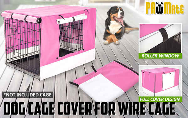 Cage Cover Enclosure For Wire Dog Crate 42In Pink Dog Cages