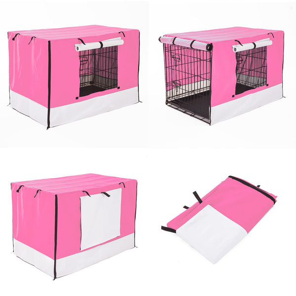 Cage Cover Enclosure For Wire Dog Crate 42In Pink Dog Cages