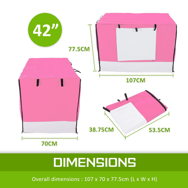 Cage Cover Enclosure For Wire Dog Crate 42In Pink Dog Cages