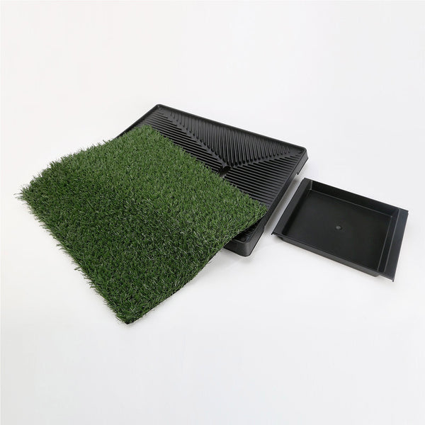 Pet Dog Potty Tray Training Toilet + 1 Grass Mat 63Cm X 50Cm Puppy Training Pads