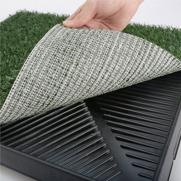 Pet Dog Potty Tray Training Toilet + 1 Grass Mat 63Cm X 50Cm Puppy Training Pads
