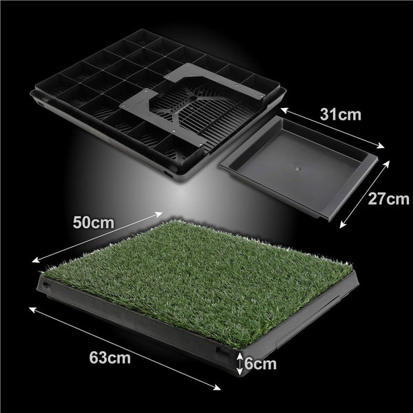 Pet Dog Potty Tray Training Toilet + 1 Grass Mat 63Cm X 50Cm Puppy Training Pads