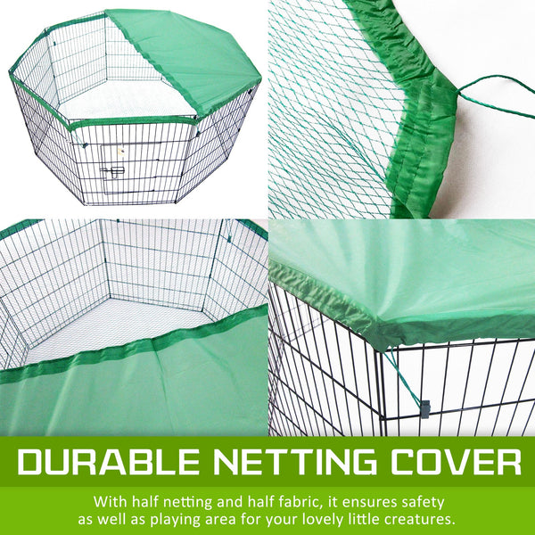 Pet Playpen Foldable Dog Cage 8 Panel 24In With Cover Dog Cages