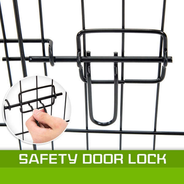 Pet Playpen Foldable Dog Cage 8 Panel 24In With Cover Dog Cages