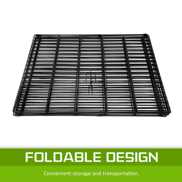 Pet Playpen Foldable Dog Cage 8 Panel 24In With Cover Dog Cages
