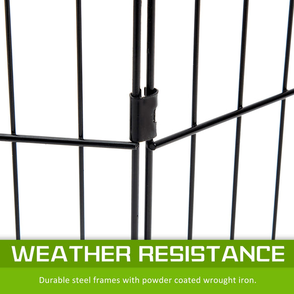 Pet Playpen Foldable Dog Cage 8 Panel 24In With Cover Dog Cages