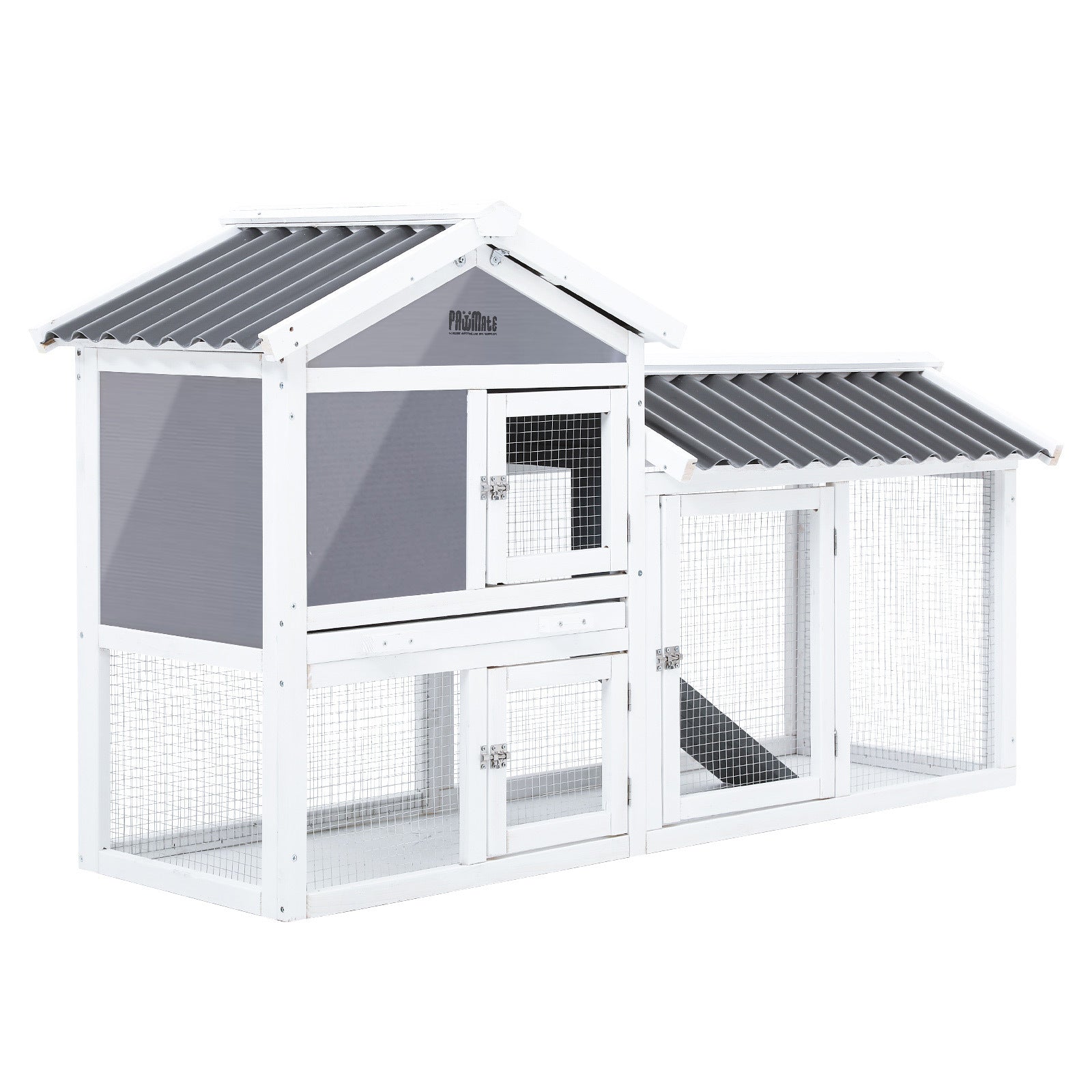 Rabbit Hutch Chicken Coop 147Cm 2 Storey Pet Cage Run Gracie Small Animal Cages & Hutches