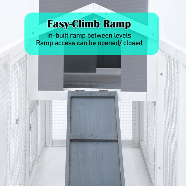 Rabbit Hutch Chicken Coop 147Cm 2 Storey Pet Cage Run Gracie Small Animal Cages & Hutches