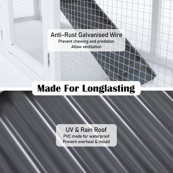 Rabbit Hutch Chicken Coop 147Cm 2 Storey Pet Cage Run Gracie Small Animal Cages & Hutches