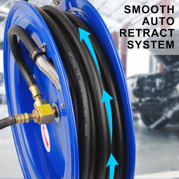 Air Hose Retractable Rewind Reel Automotive Industrial 15M Air Compressors