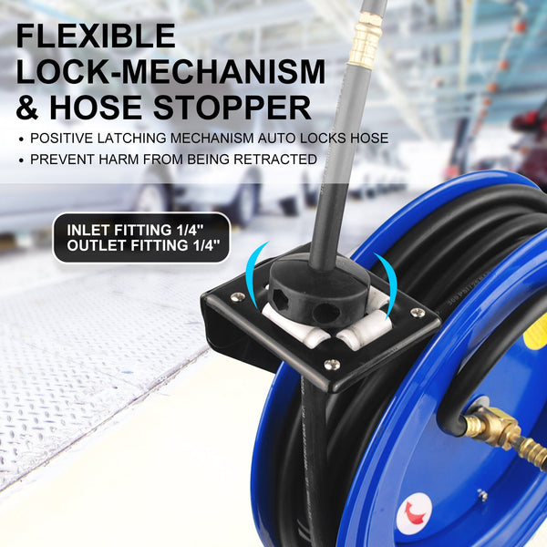 Air Hose Retractable Rewind Reel Automotive Industrial 15M Air Compressors