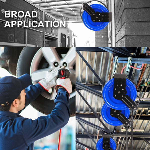 Air Hose Retractable Rewind Reel Automotive Industrial 15M Air Compressors