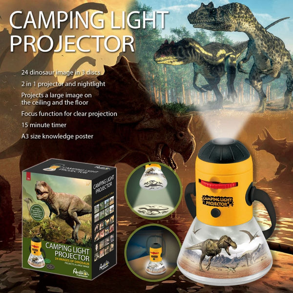 Dinosaur Mini Night Light Camping Projector Lantern Torch Kids Learning Toy Night Lights