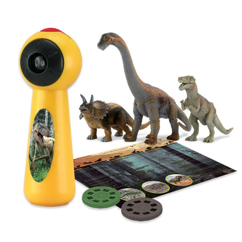 Dinosaur Projector And 3 Toy Figures Play Set Kids Stem Learning Action Figures