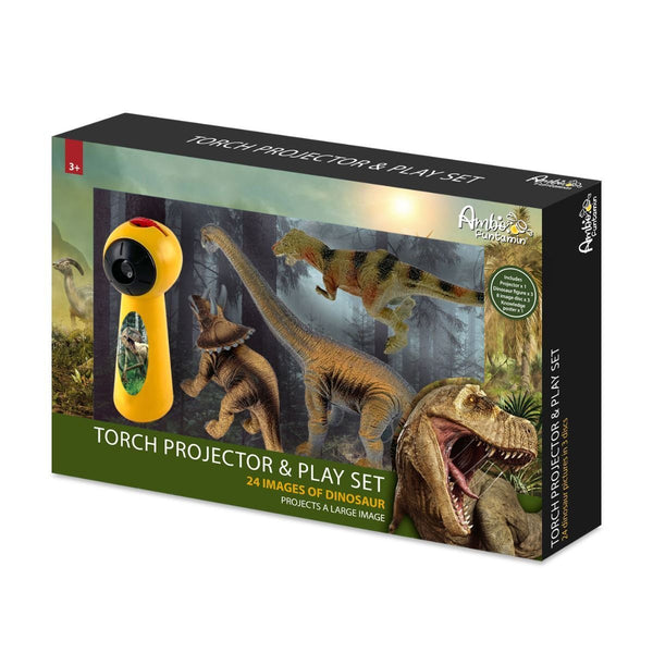 Dinosaur Projector And 3 Toy Figures Play Set Kids Stem Learning Action Figures