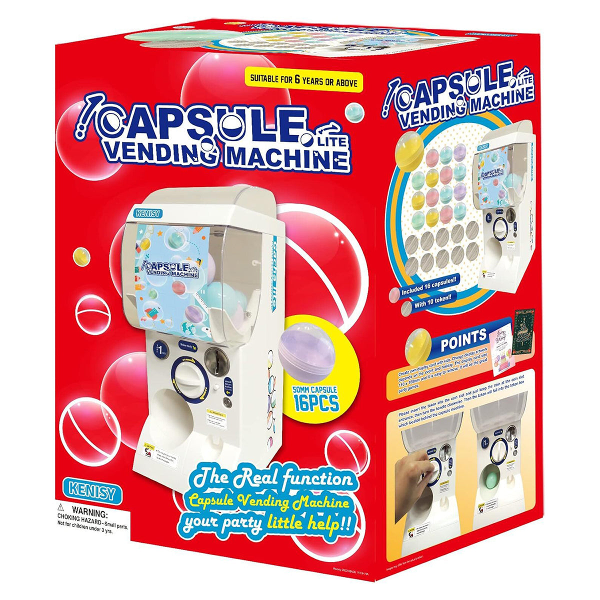 Kenisy Gachapon Capsule Toy Vending Machine Lite Mini Collectible Dispenser Stackable White Other Games