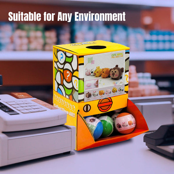Kenisy 40X Cute Animal Pull Back Car Toy Capsules 50Mm Collectible Gacha In Display Box Other Games