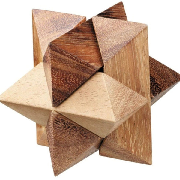 4 Individual Brainteaser Wooden A Gift Box Puzzles