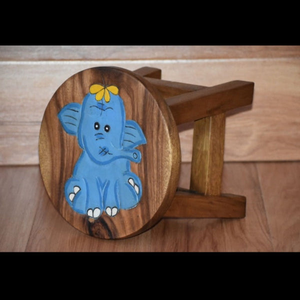 Funyards Children's Stool Blue Elephant Themed Chair Toddlers Step Sitting Kids Chairs