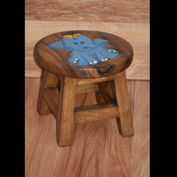 Funyards Children's Stool Blue Elephant Themed Chair Toddlers Step Sitting Kids Chairs
