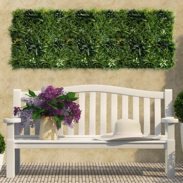 1 Sqm Artificial Plant Wall Grass Panels Vertical Garden Foliage Tile Fence 1X1m Artificial Plant Panels