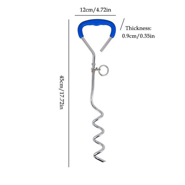 Yes4pets 2 X Pet Dog Puppy Chrome Plated Corkscrew Spiral Tie Out Stake Other Training & Obedience