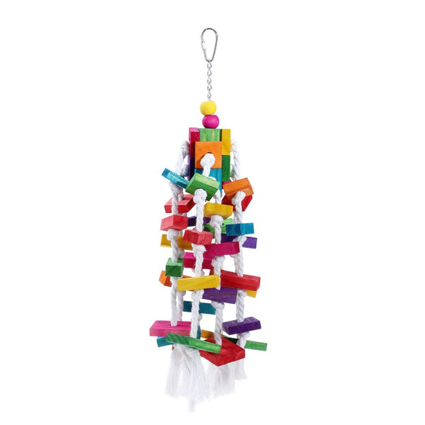 3 X Large Wood Hanging Swing Bird Parrot Parakeet atiel Budgie Rope Toy Birds Toys