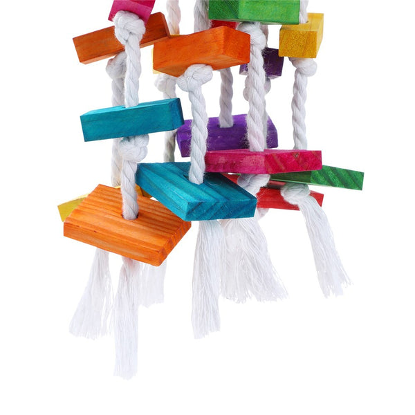3 X Large Wood Hanging Swing Bird Parrot Parakeet atiel Budgie Rope Toy Birds Toys