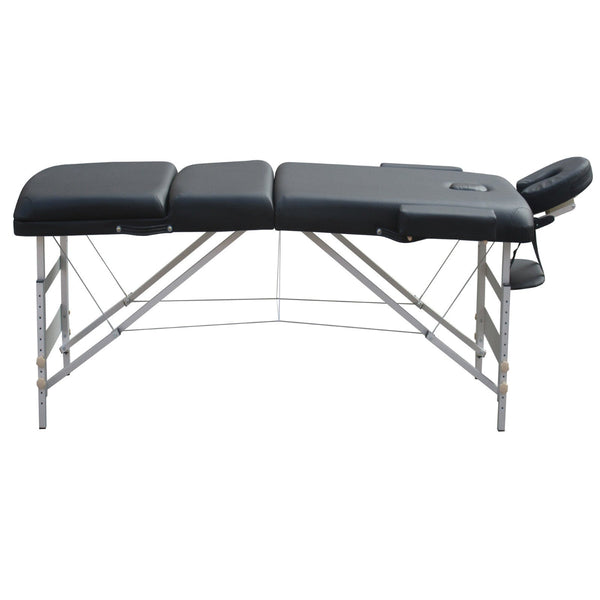 Yes4homes 3 Fold 5 Cm Thickness Foam Portable Aluminium Massage Table Bed Beauty Therapy Black 195Cm X 70Cm 68 85Cm Massage Tables & Chairs