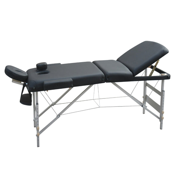 Yes4homes 3 Fold 5 Cm Thickness Foam Portable Aluminium Massage Table Bed Beauty Therapy Black 195Cm X 70Cm 68 85Cm Massage Tables & Chairs