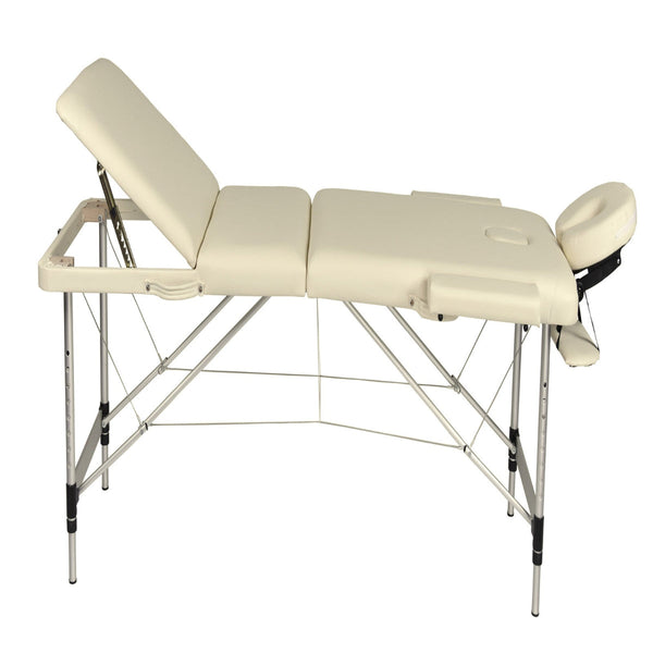 Yes4homes 3 Fold Portable Aluminium Massage Table Beauty Therapy Bed Beige 186Cm X 60Cm 68 85Cm Massage Tables & Chairs