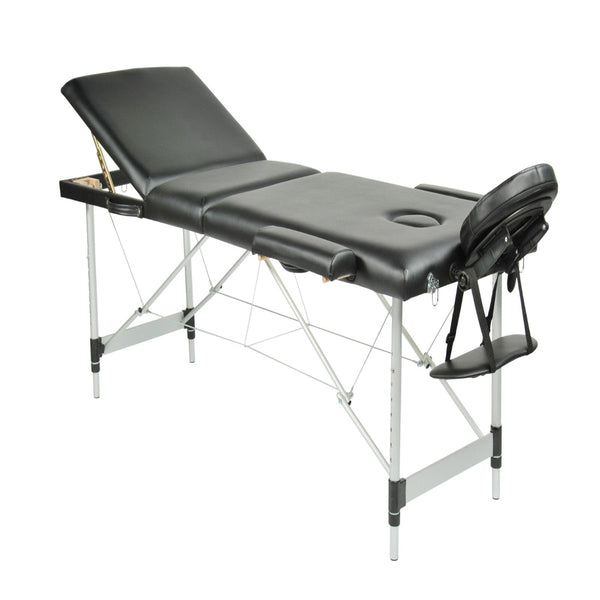 Yes4homes 3 Fold Portable Aluminium Massage Table Bed Beauty Therapy Black 186Cm X 60Cm 68 85Cm Massage Tables & Chairs