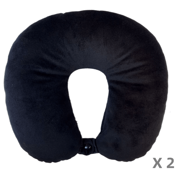 2 X U Shaped Travel Neck Pillow Head Rest Cushion Microbead Pillows