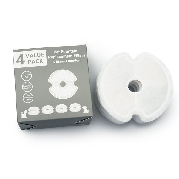 Yes4pets 24X Pet Dog Cat Fountain Filter Replacement Activated Carbon Ion Exchange Resin Triple Filtration System Automatic Water Dispenser Compatible