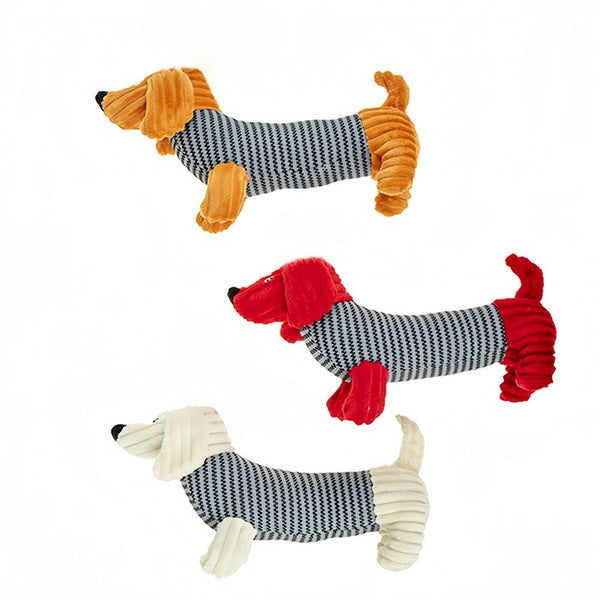 2 X Pet Puppy Dog Toy Play Animal Plush Soft Squeaky Sausage 35Cm Dog Toys