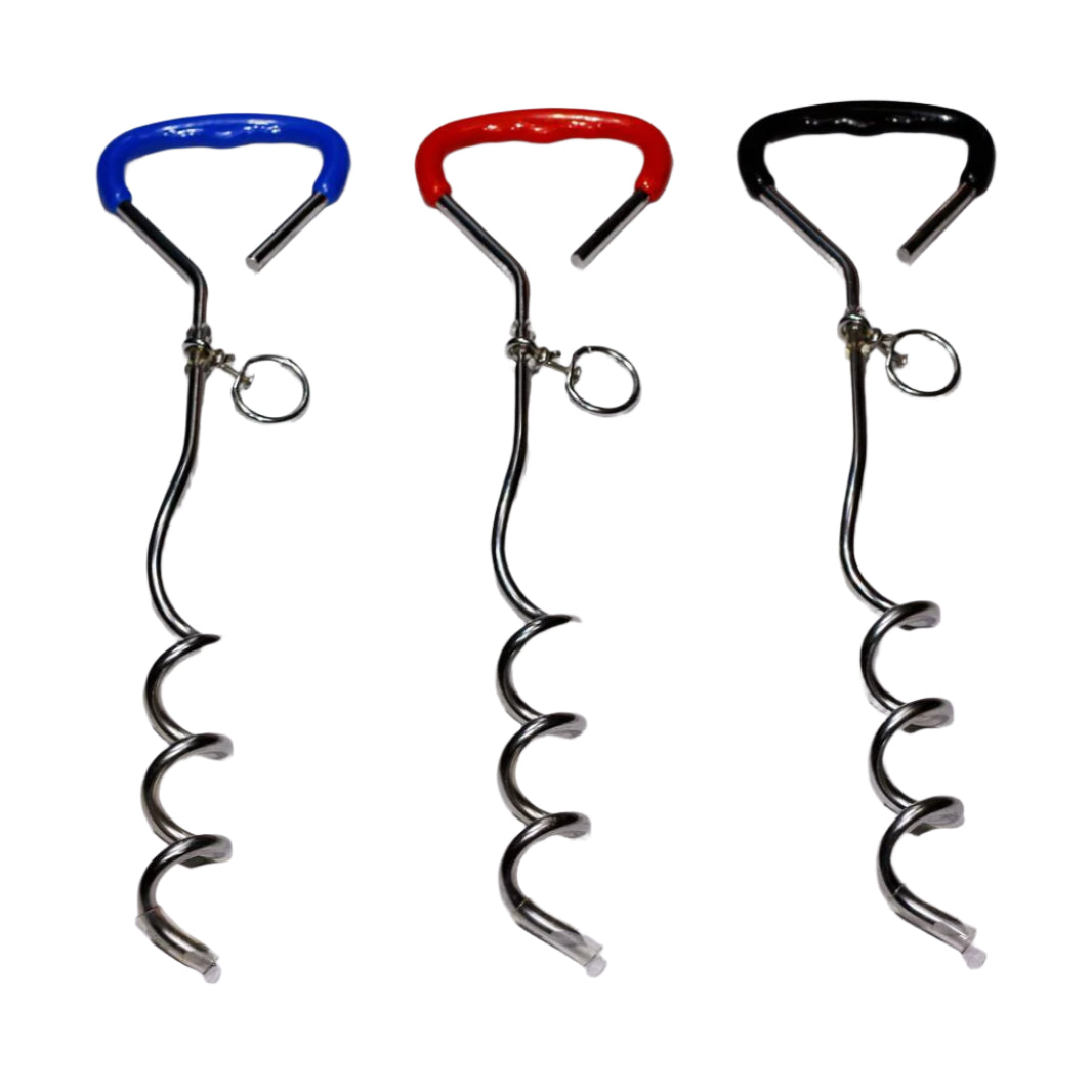 Yes4pets Pet Dog Puppy Chrome Plated Corkscrew Spiral Tie Out Stake Harnesses