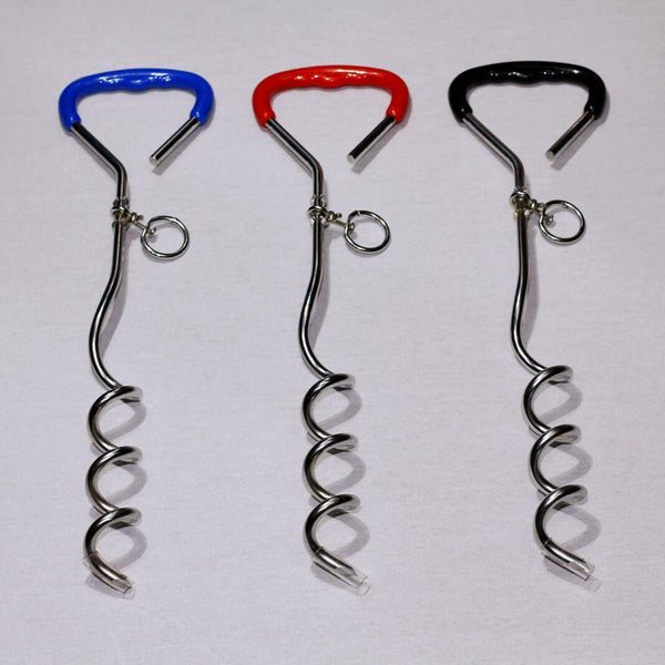 Yes4pets Pet Dog Puppy Chrome Plated Corkscrew Spiral Tie Out Stake Harnesses